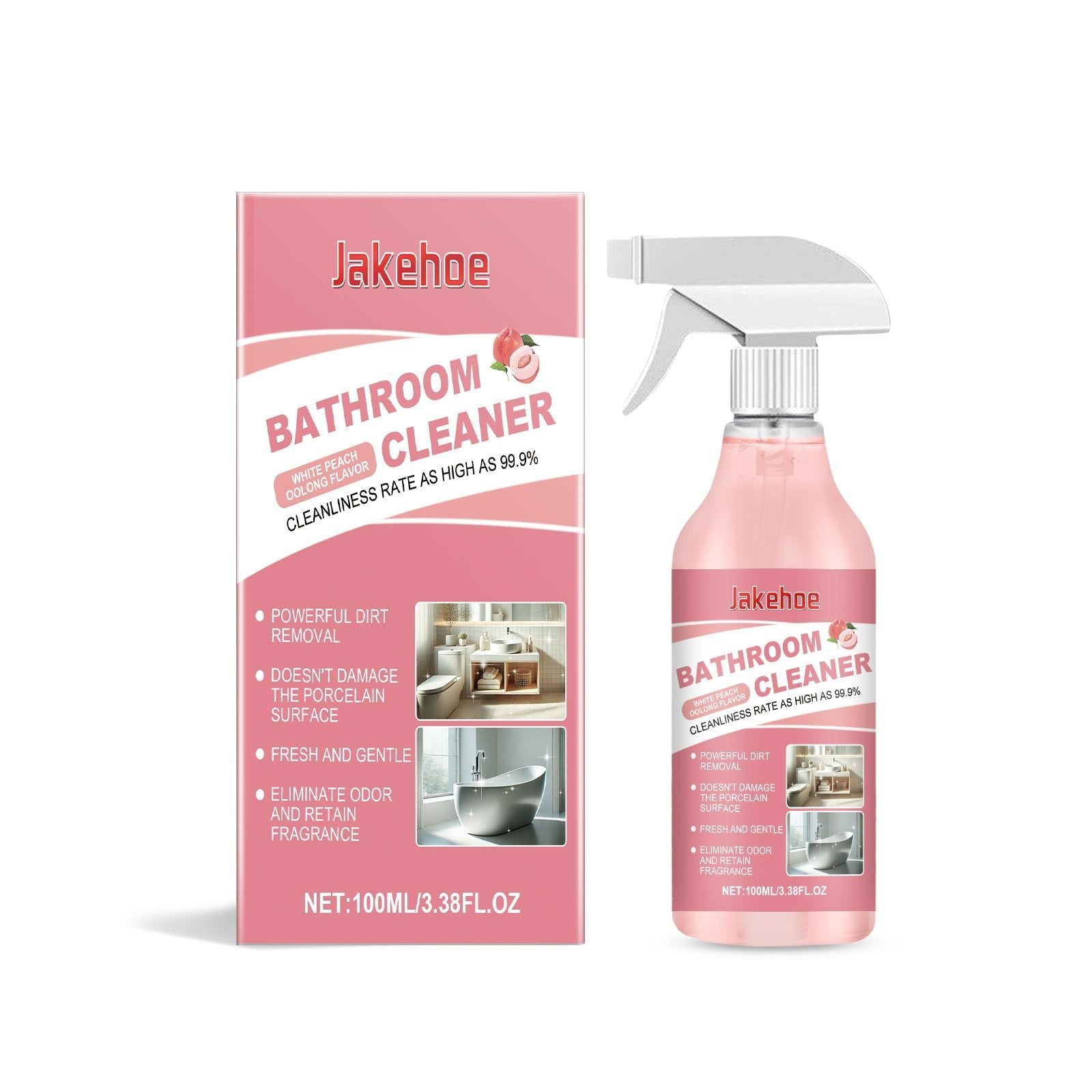 Bathroom Cleaner, Deep Stain Removal, Bacteria Inhibition, Fresh Peach Oolong Scent ,100ml