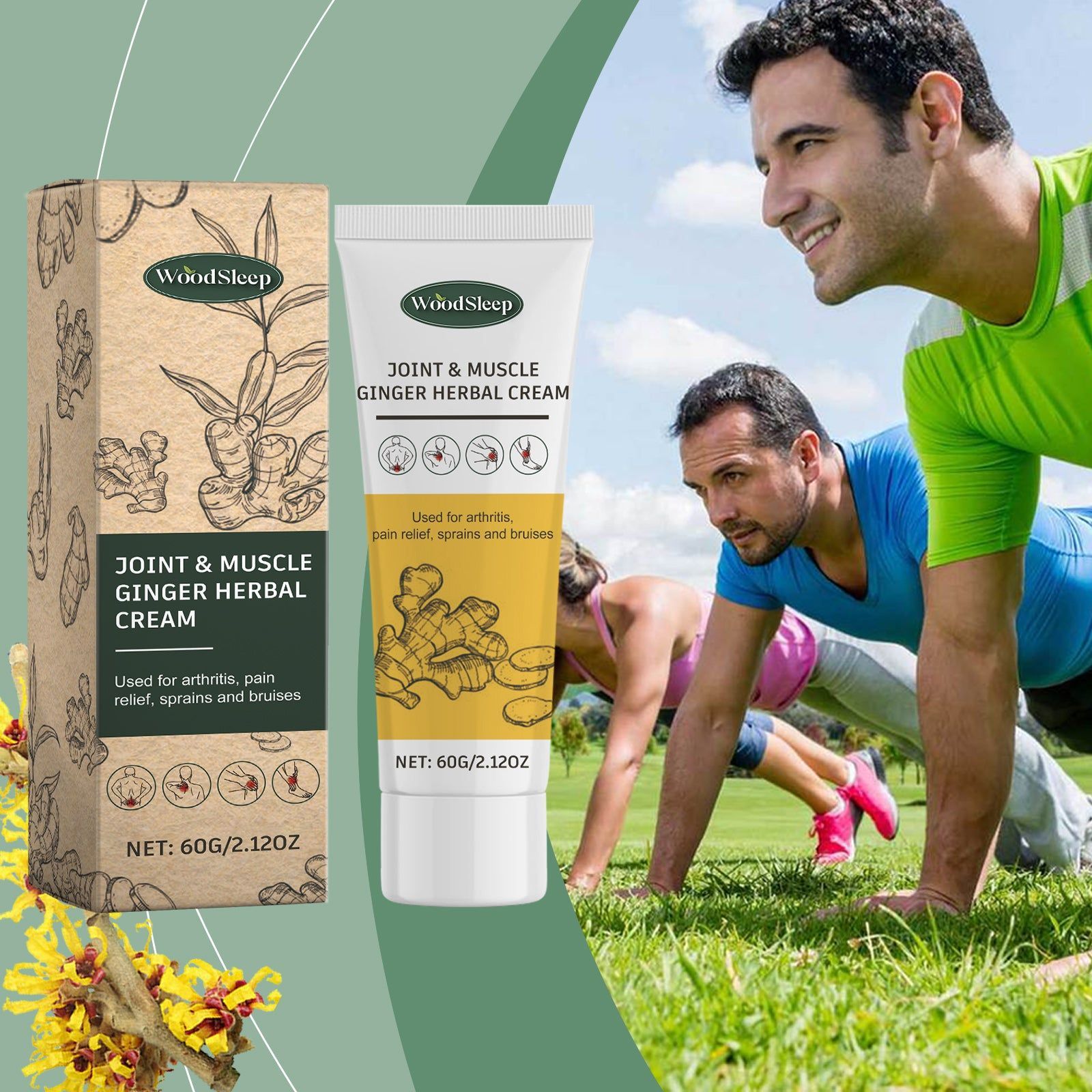 Relieve Sore Joints and Muscle Tension with Gingergrass Body Care Cream ,60g