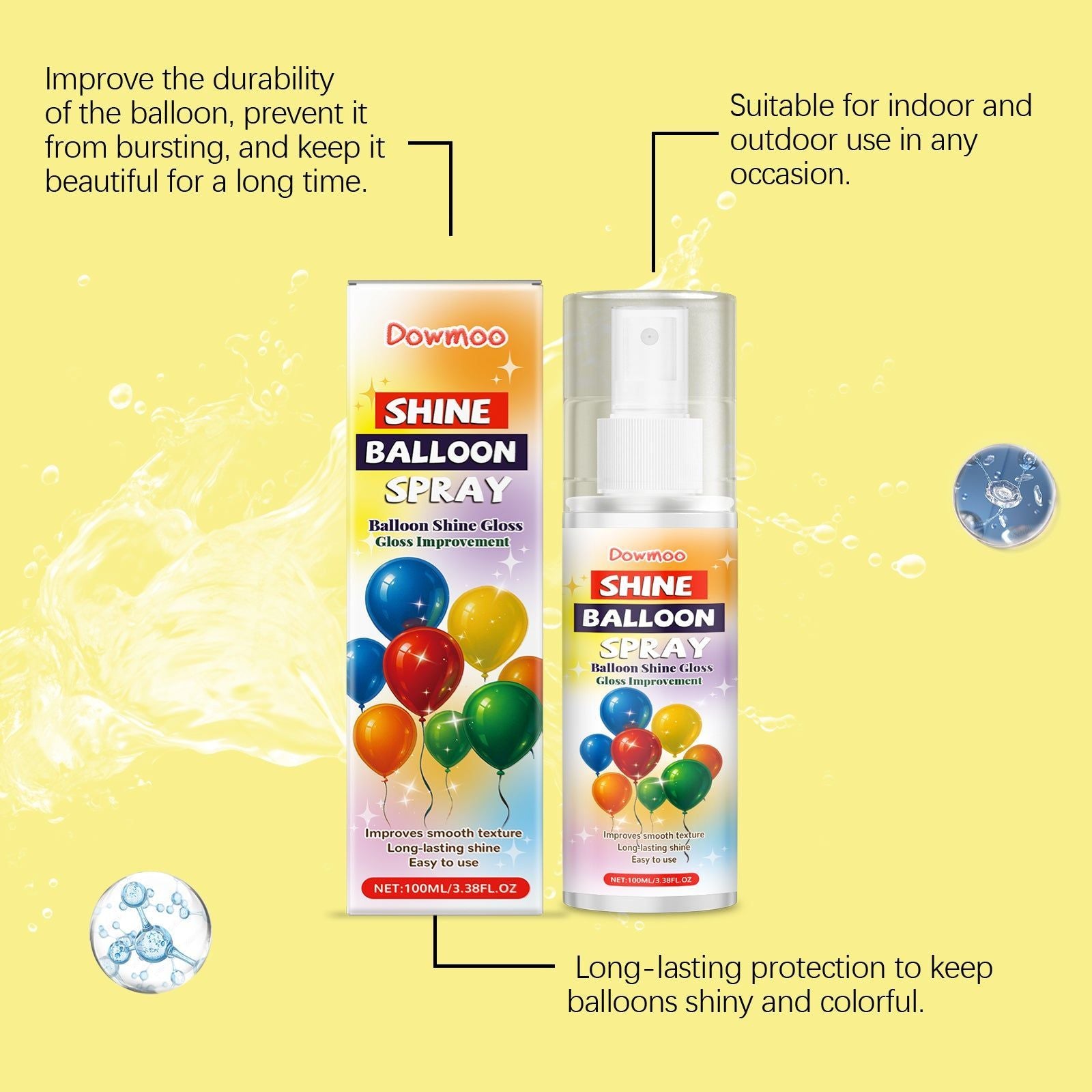 Create Stunning Party Balloons with Glossy Spray, Long-Lasting Shine, Easy to Use ,100ml