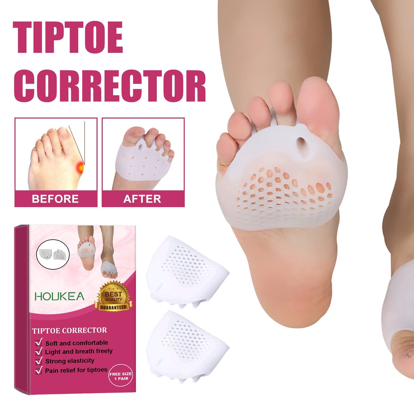 Bunion Valgus Correction Toe Separator, Foot Pain Relief, Comfortable Toe Corrector ,1pair