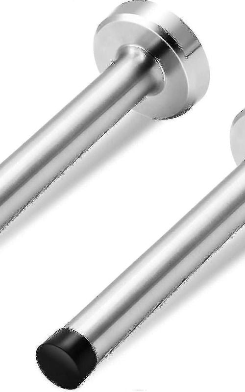 Brushed Stainless Steel Wall Mount Door Stopper With Soft Rubber Bumper