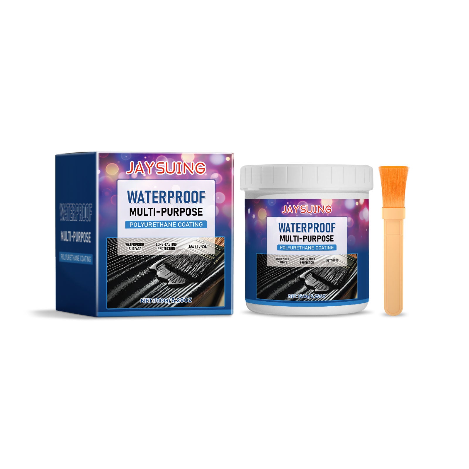 Black Waterproof Leak Repair Paint, Moisture Resistant, Flexible Sealant for Concrete, Wood, Metal ,1set