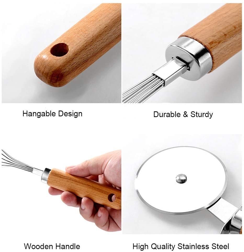 23pcs Cooking Utensils Set Kitchen Accessories Kit Stainless steel Cooking Tools With Wooden Handle