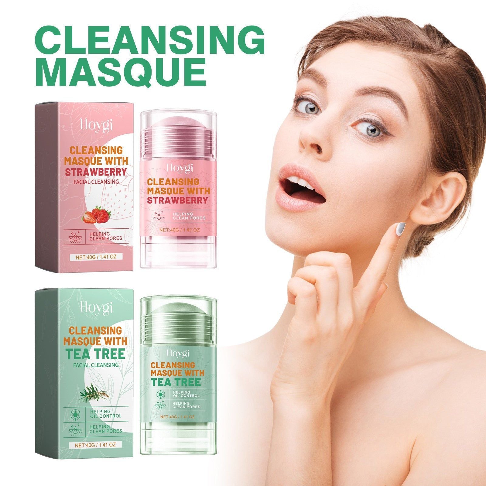 Deep Cleansing Tea Tree Mask for Clear, Smooth, Acne-Free Skin, Facial Care ,40g