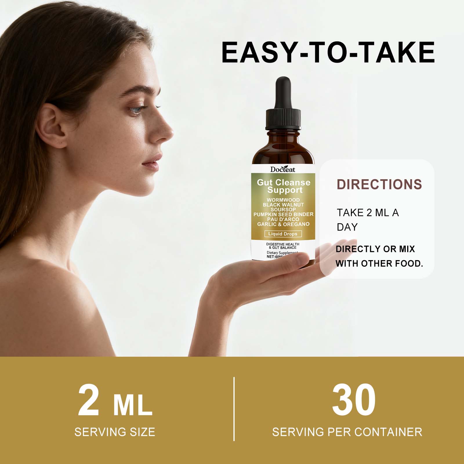 Black Walnut Intestinal Cleansing Drops, Natural Body Care, Boost Vitality ,60ml