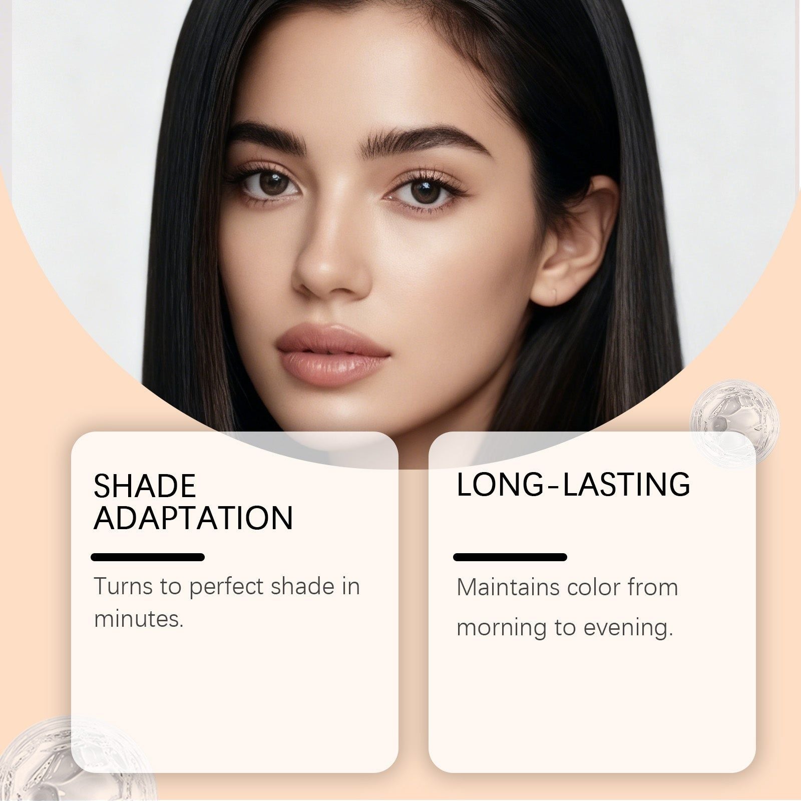 Color-Changing Foundation, Natural Look, Lightweight, Flawless Coverage ,30g