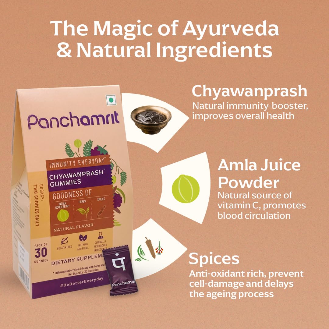 Panchamrit 100% Natural Chyawanprash Gummies 30 Gummies (Pack of 2)
