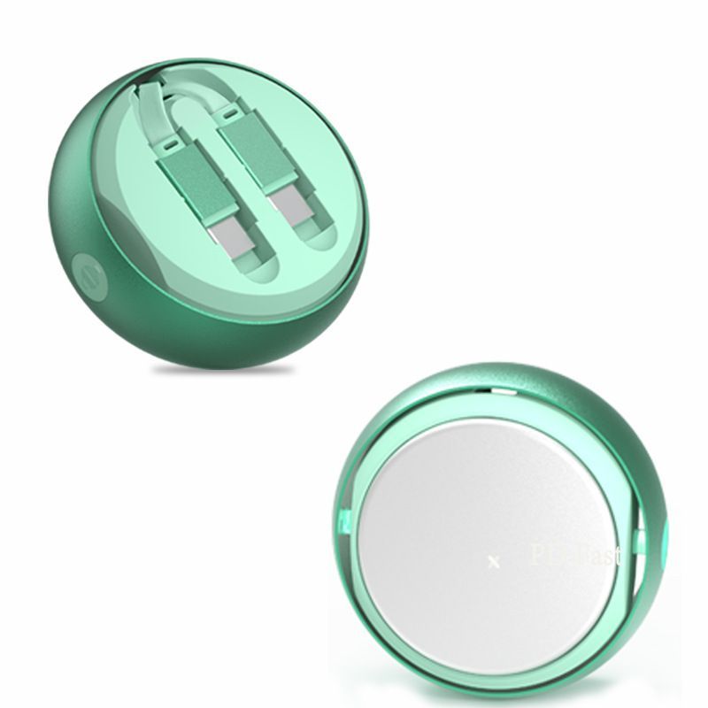 Rotating Lightning Telescopic Data Cable Storage 60W Phone Fast Charging Cable