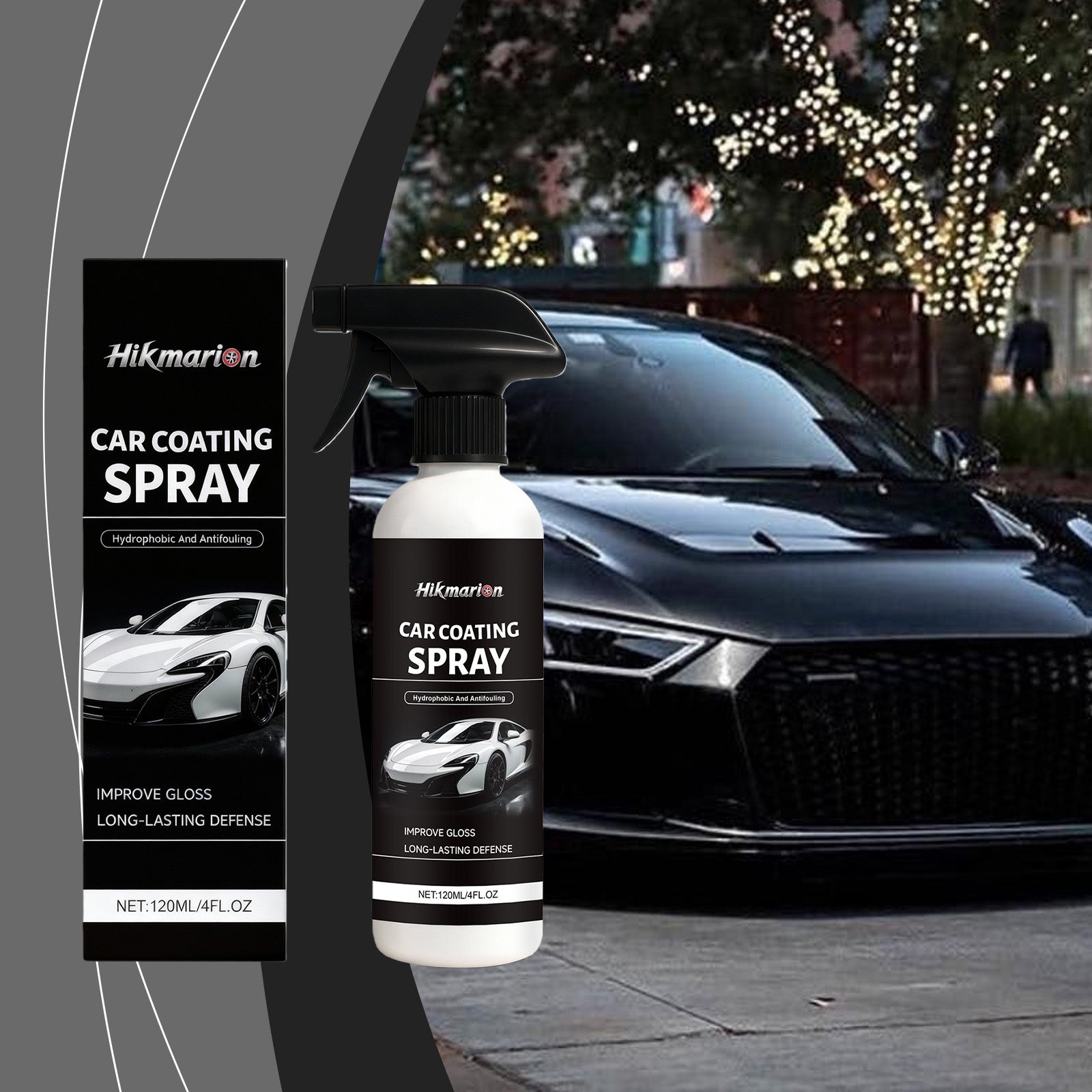 Car Care Spray, Automotive Exterior Shine, Quick Surface Refurbishment, Glossy Finish ,120ml