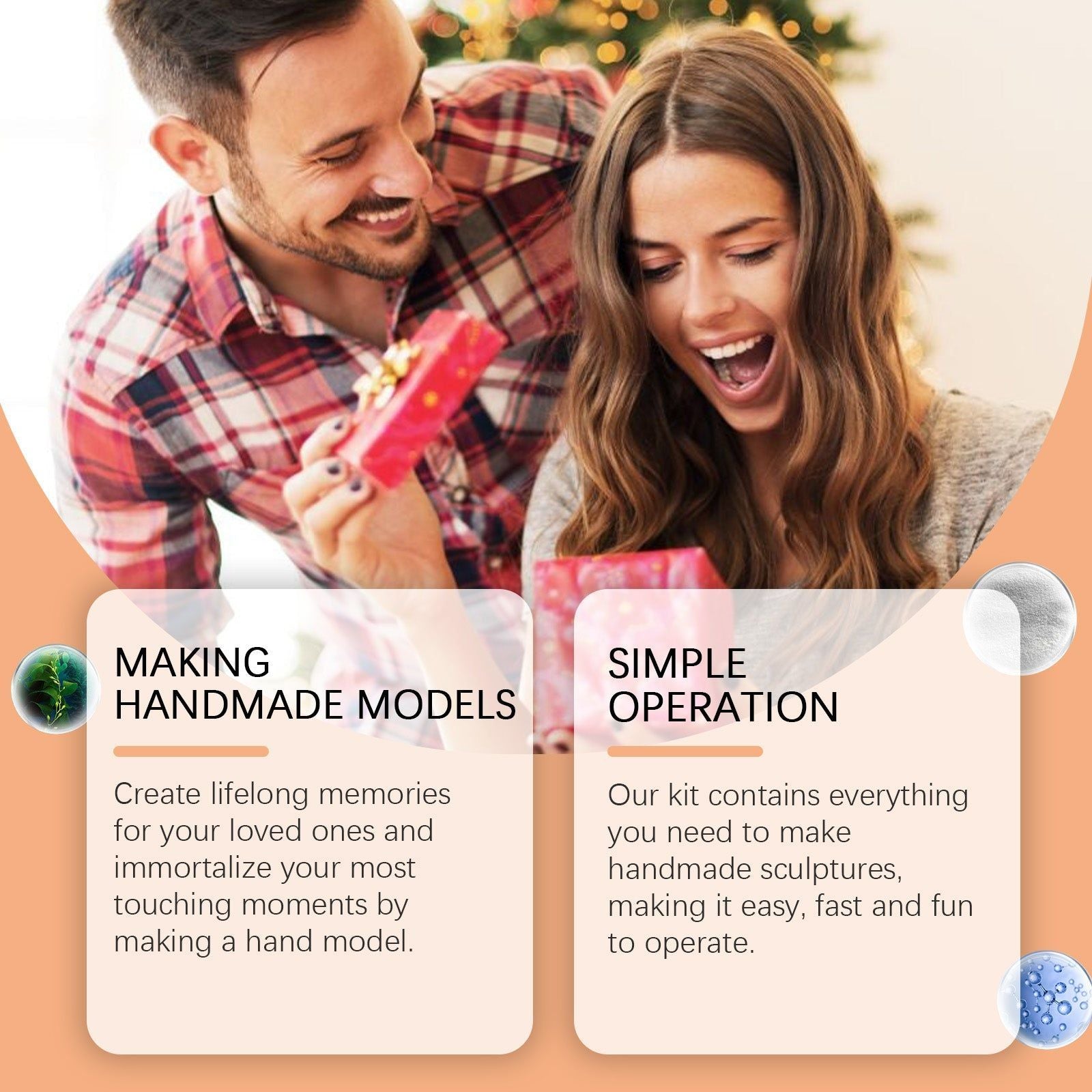 Create Stunning 3D Plaster Models, Hand Casting Kit for Memorable Keepsakes ,1set
