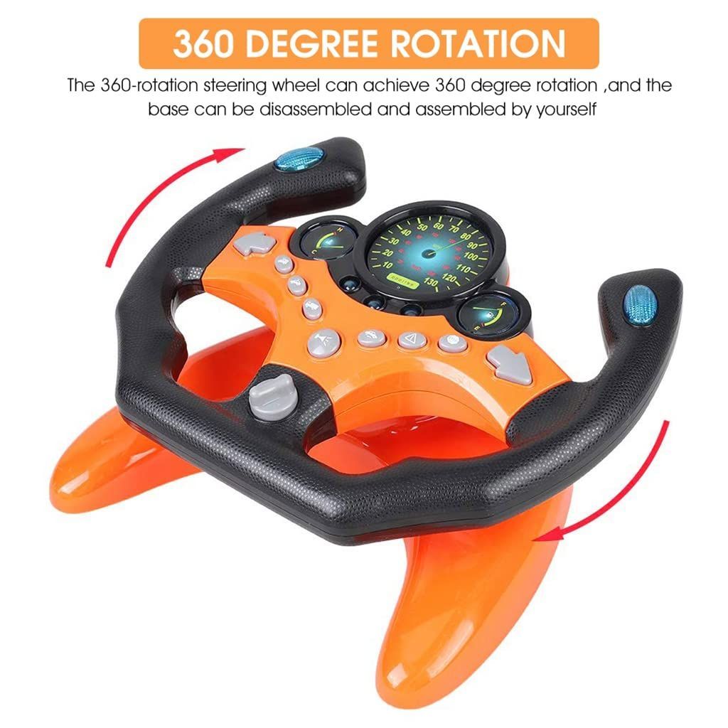 Steering Wheel Toy Music Driving Simulation Racing Play Learning Educational Toys for Children