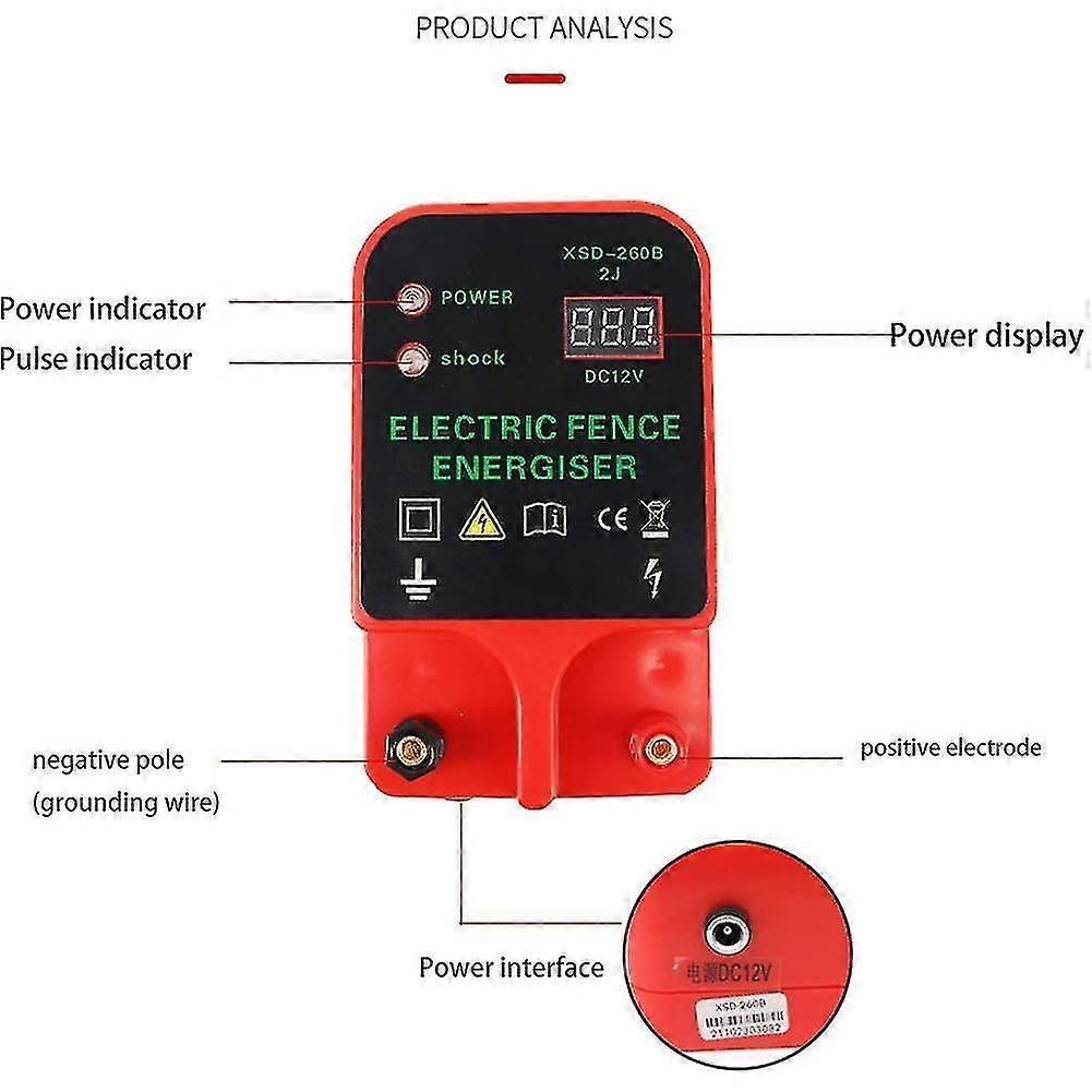 Electric Fence Controller High Voltage Pulse Livestock Security System
