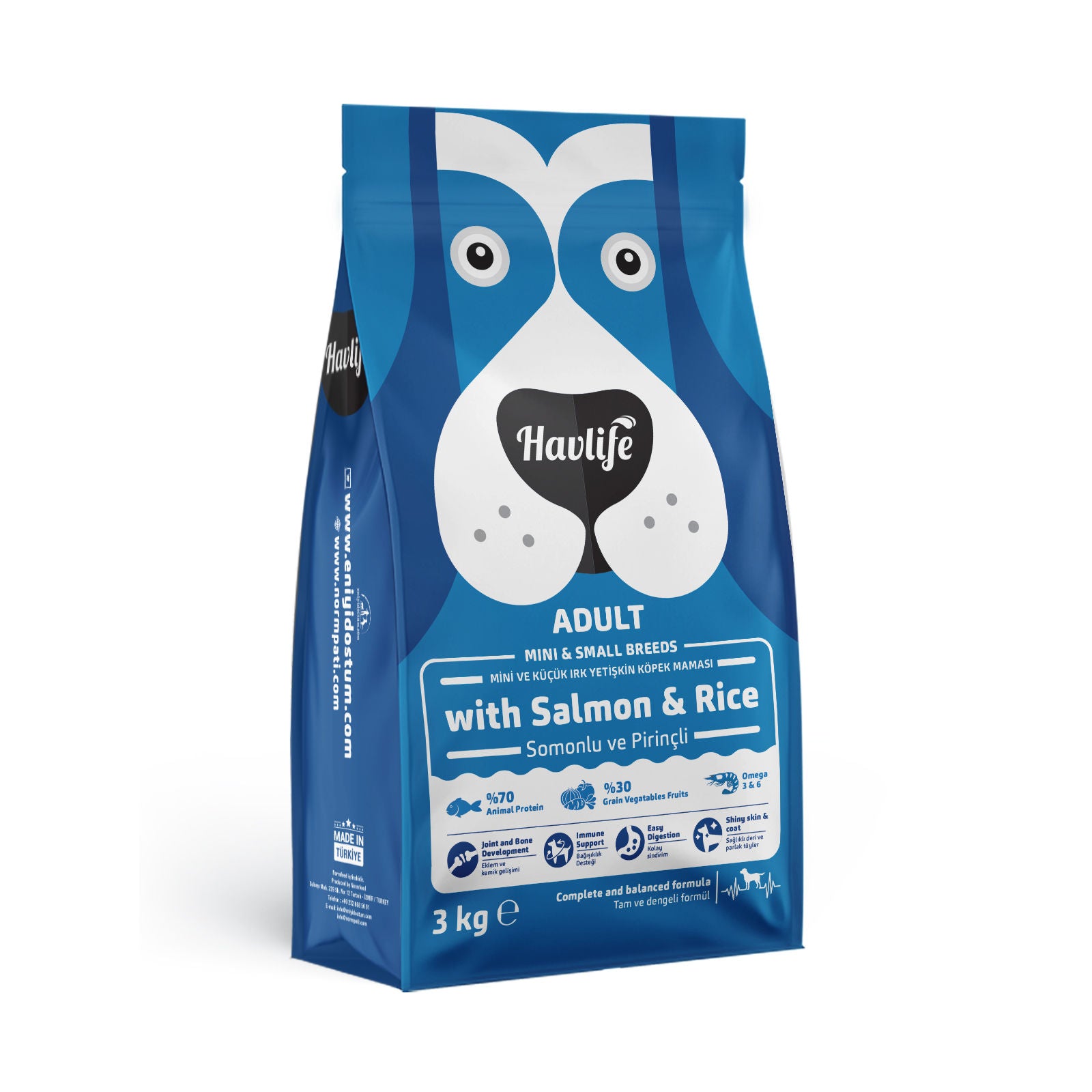 Havlife Premium Salmon & Rice Adult Dog Food for Medium & Large Breeds, High Protein, Joint Care, Shiny Coat & Strong Immunity, Balanced Nutrition