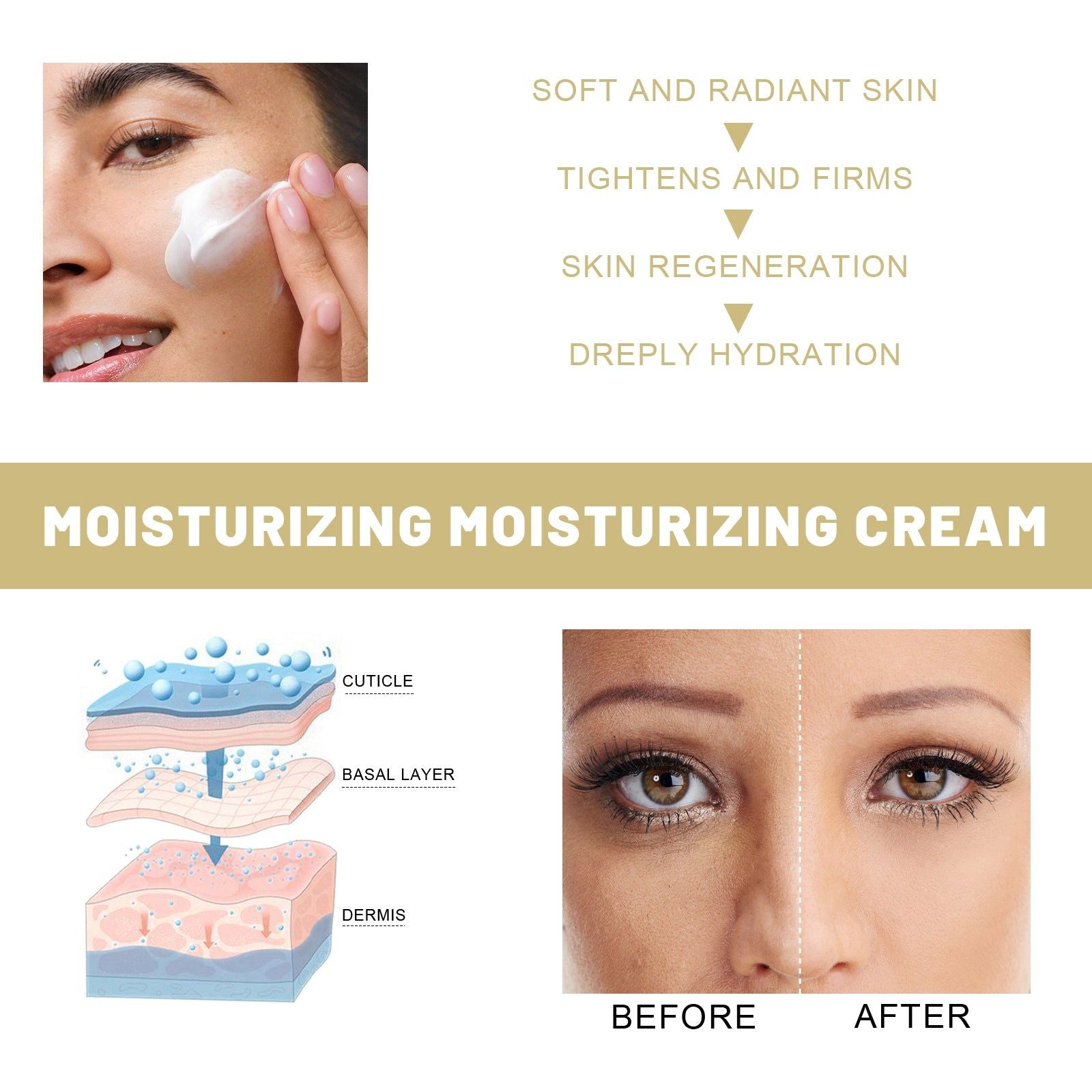 Collagen Brightening Cream, Soft Moisturizing, Hydrating Facial Skin Care ,30g