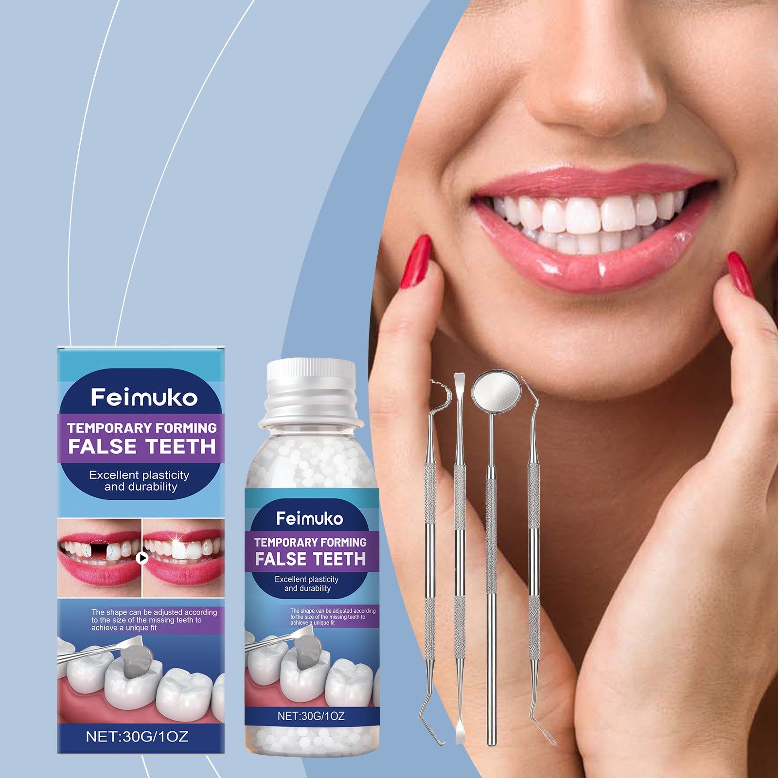 Create Custom Denture Gum for Perfect Fit, Natural Look, Easy Shaping ,1 set