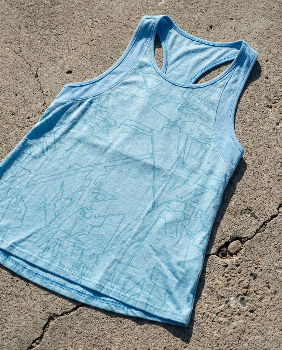 Under Armour Light Blue Patterned Training Tank