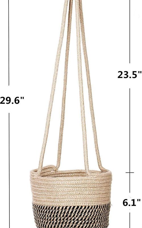 Jute Rope Woven Indoor Plant Hanging Holder For Decor