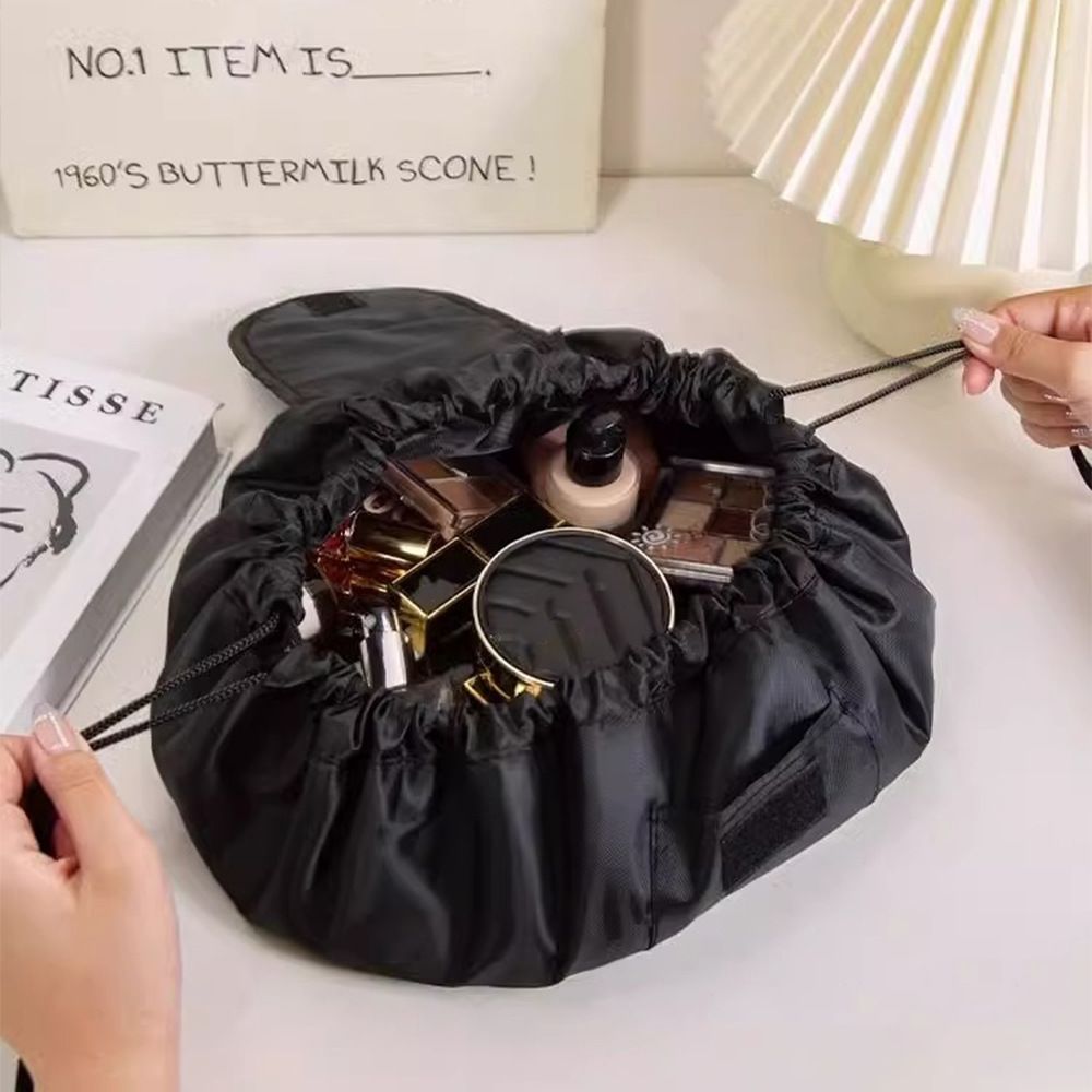 Drawstring Makeup Bag with Pearl Handle