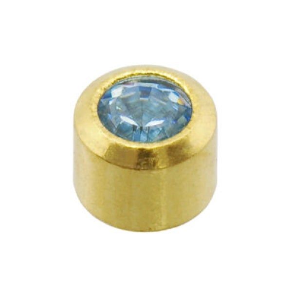 Caflon Safetec 24Ct Gold Plate, March Bezel Set Birthstone Mini Earring