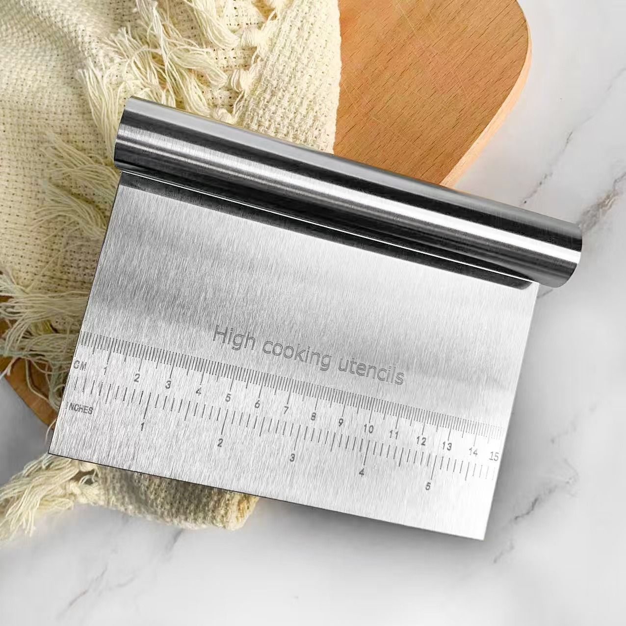 pc Multi-purpose Stainless Steel Kitchen Utensils - Vegetable Scoop, Stainless Steel Kitchen Utensils, Kitchen Vegetable Scraper and Dough Scraper（15*12CM）