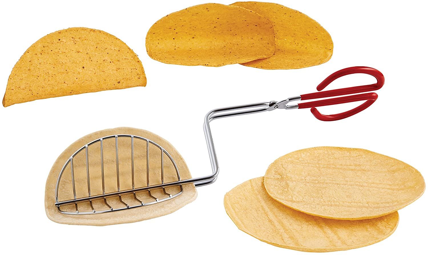 Norpro Taco Press Shell Maker Press Tortilla Fryer Tongs With Coated Handle Kitchen Utensils