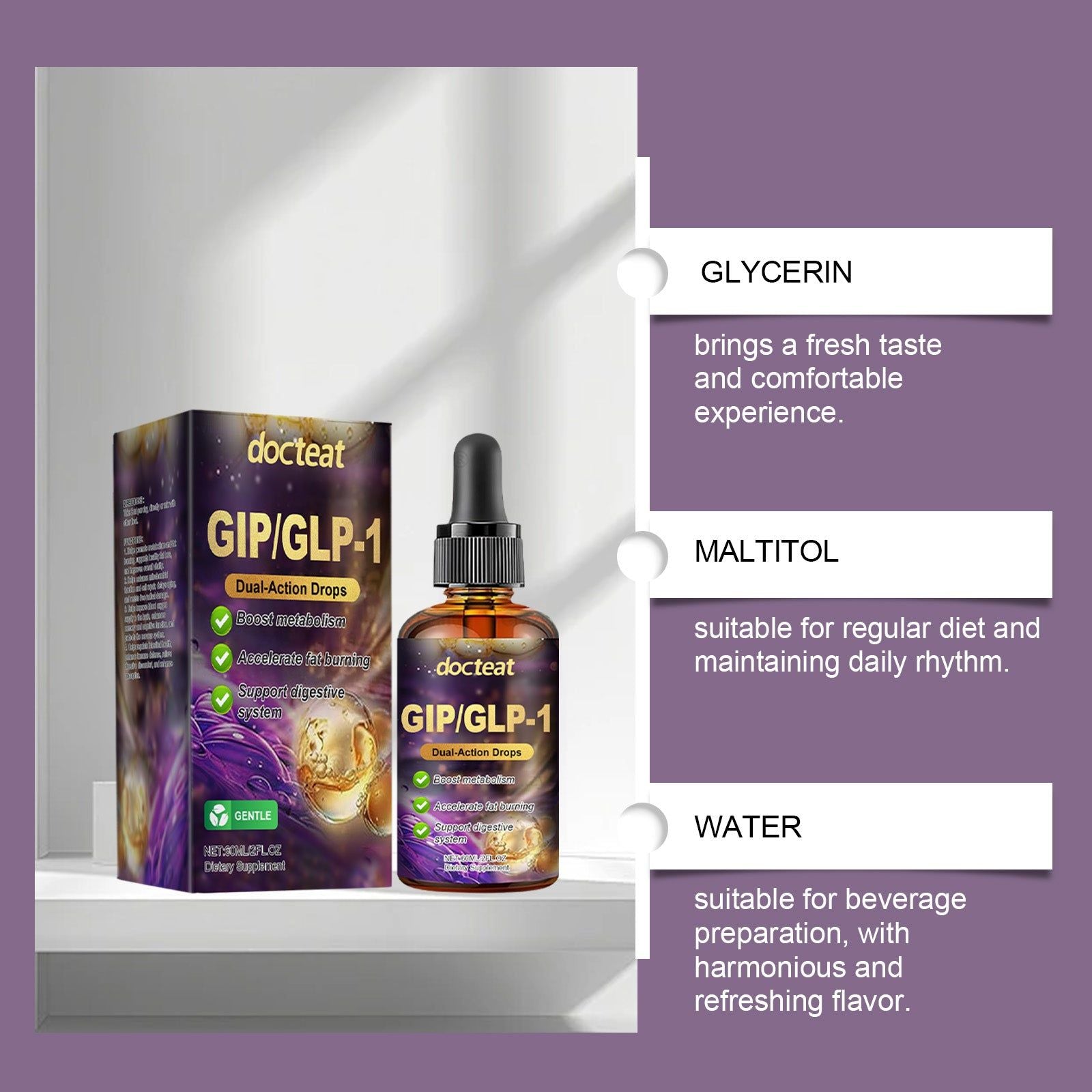 Boost Your Body Care with GLP-1 Drops, Supports Digestive Balance, Relieves Discomfort ,60ml