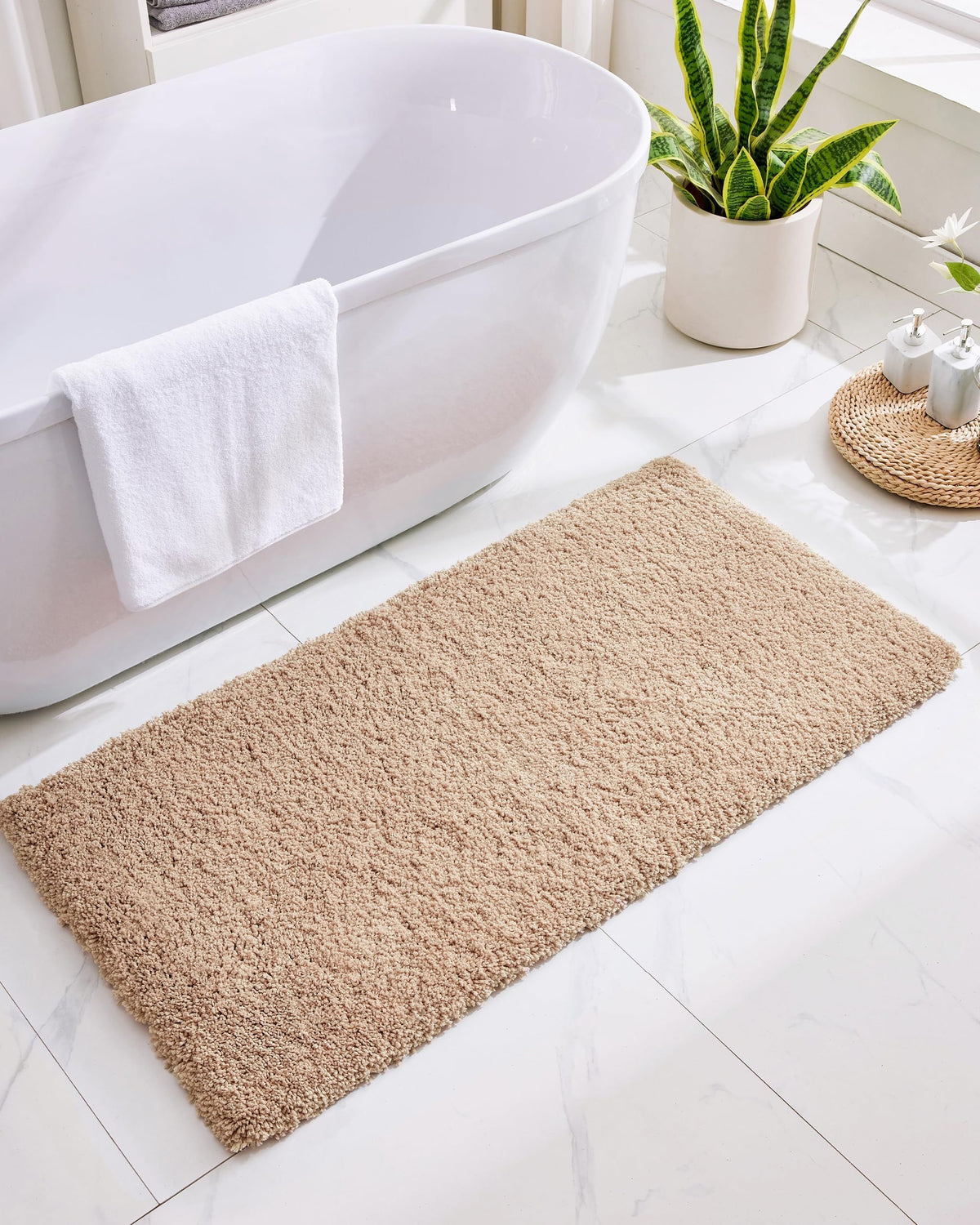 AIESY® Non Slip Fluffy Long Runner Washable Plush Luxury Bath Mat