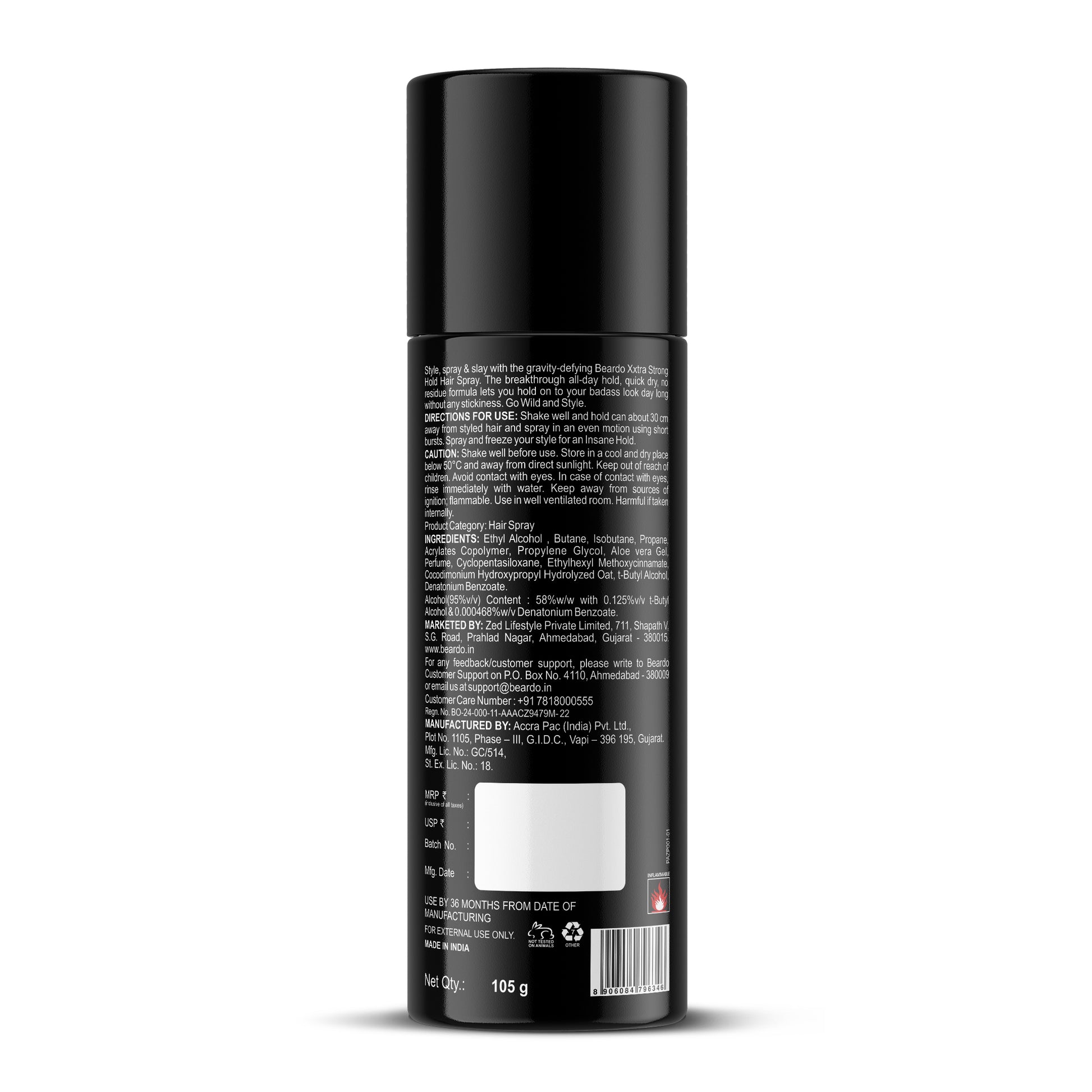 Beardo Xxtra Strong Hold Hair Spray 150ml