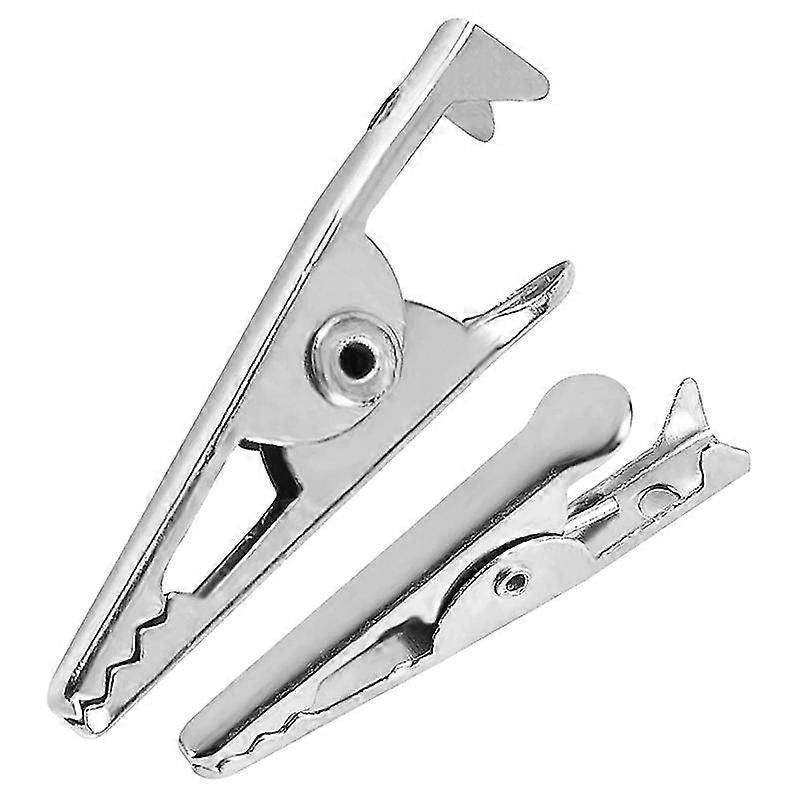 100pcs 1.06in / 27mm Mini Metal Alligator Clips, Crocodile Clamps Silver Tone Nickel Plated Test