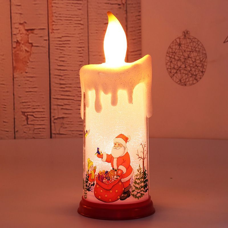 Santa Claus Night Light Christmas Decoration Simulation Flame Candle LED Lamp