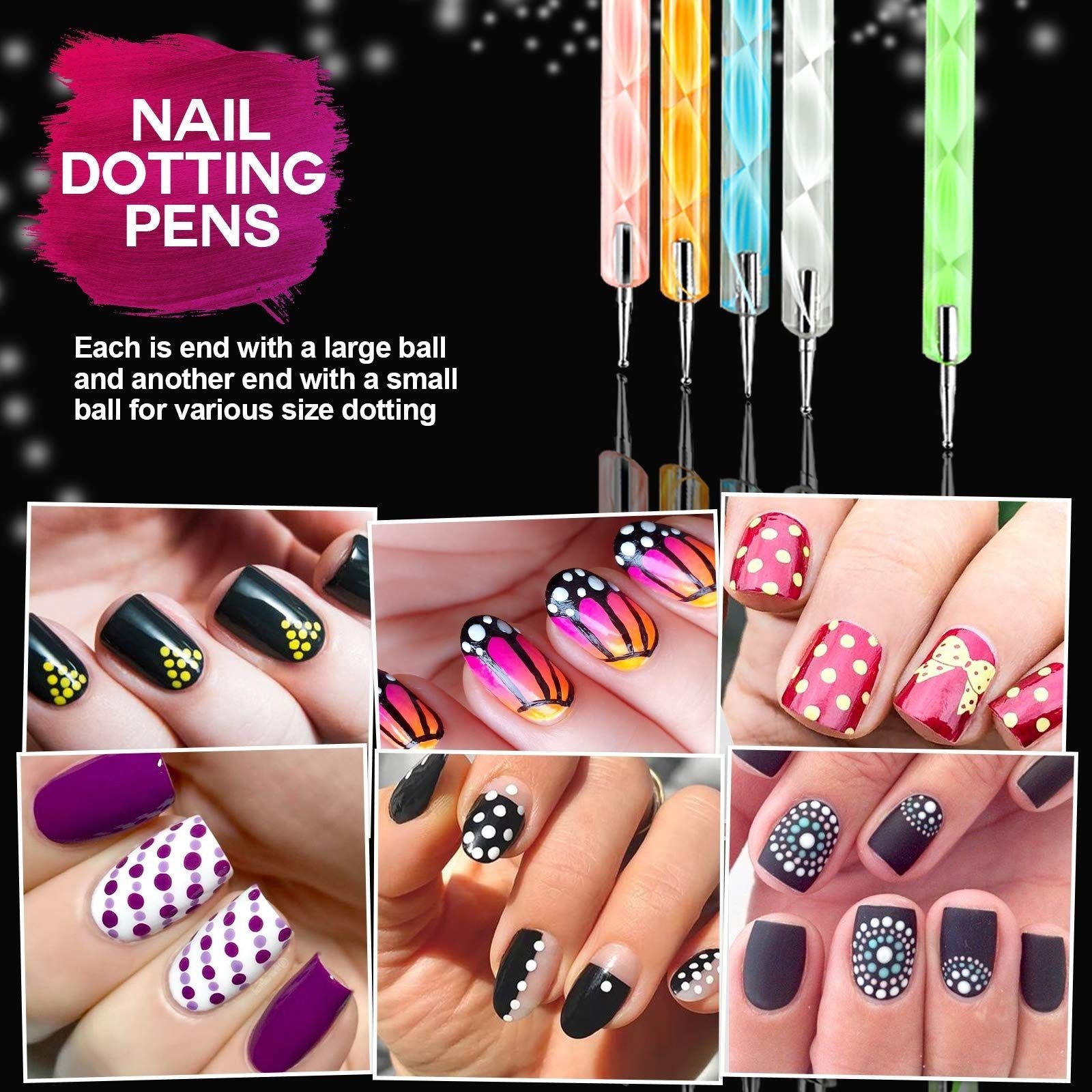 Nail Art Brushes Kit Professional Complete Nail Art Painting Decorative Tool Set