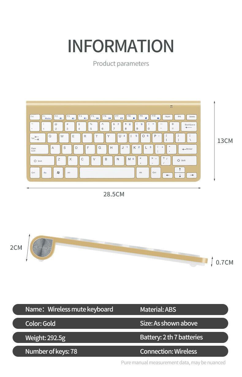 Mini Wireless Keyboard And Mouse Set Mute Key Caps Multimedia Keyboard For PC Lapto