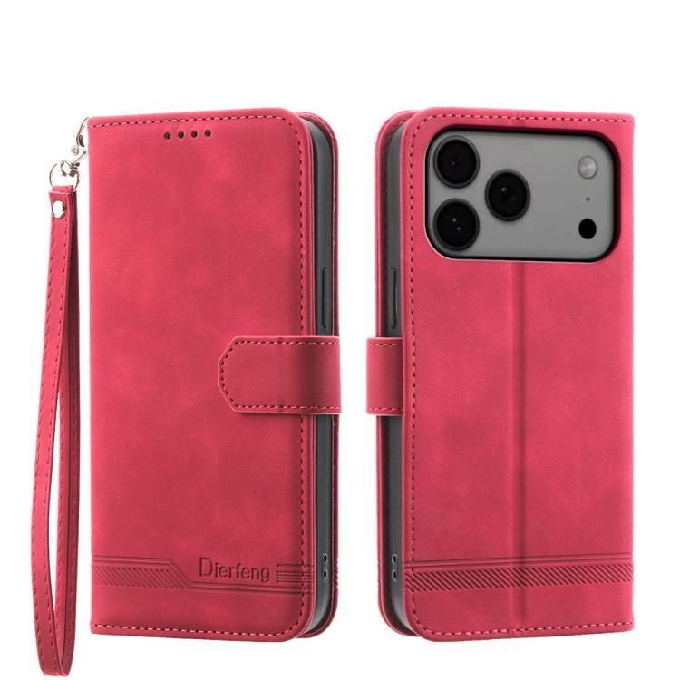For iPhone 18 Pro Max / iPhone 17 Pro Max Dierfeng Dream Line TPU Hybrid PU Leather Phone Case