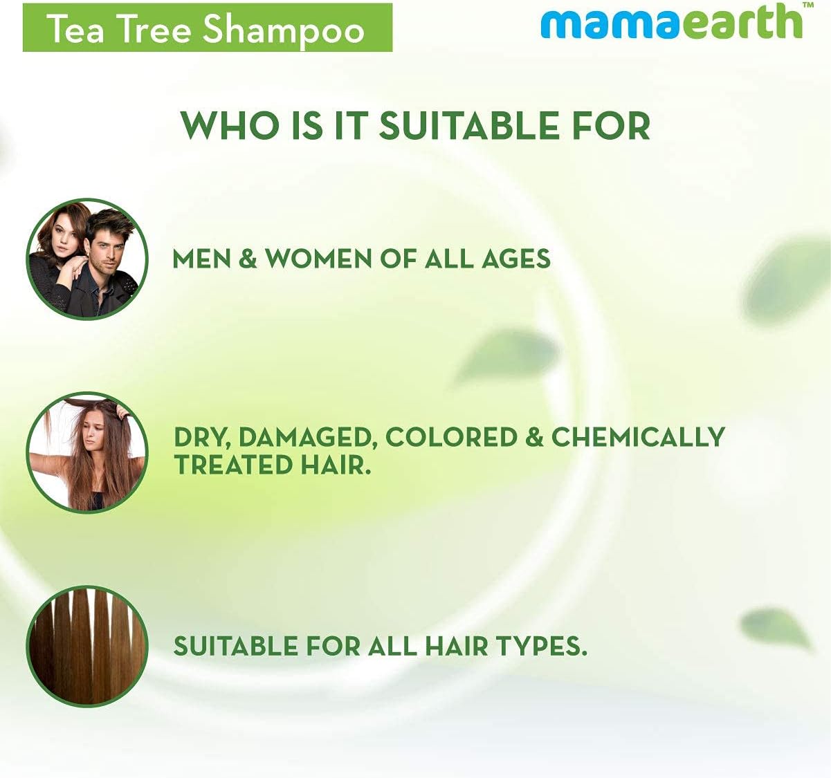 MAMAEARTH Tea Tree Shampoo For Dandruff Free Hair, 250 Ml