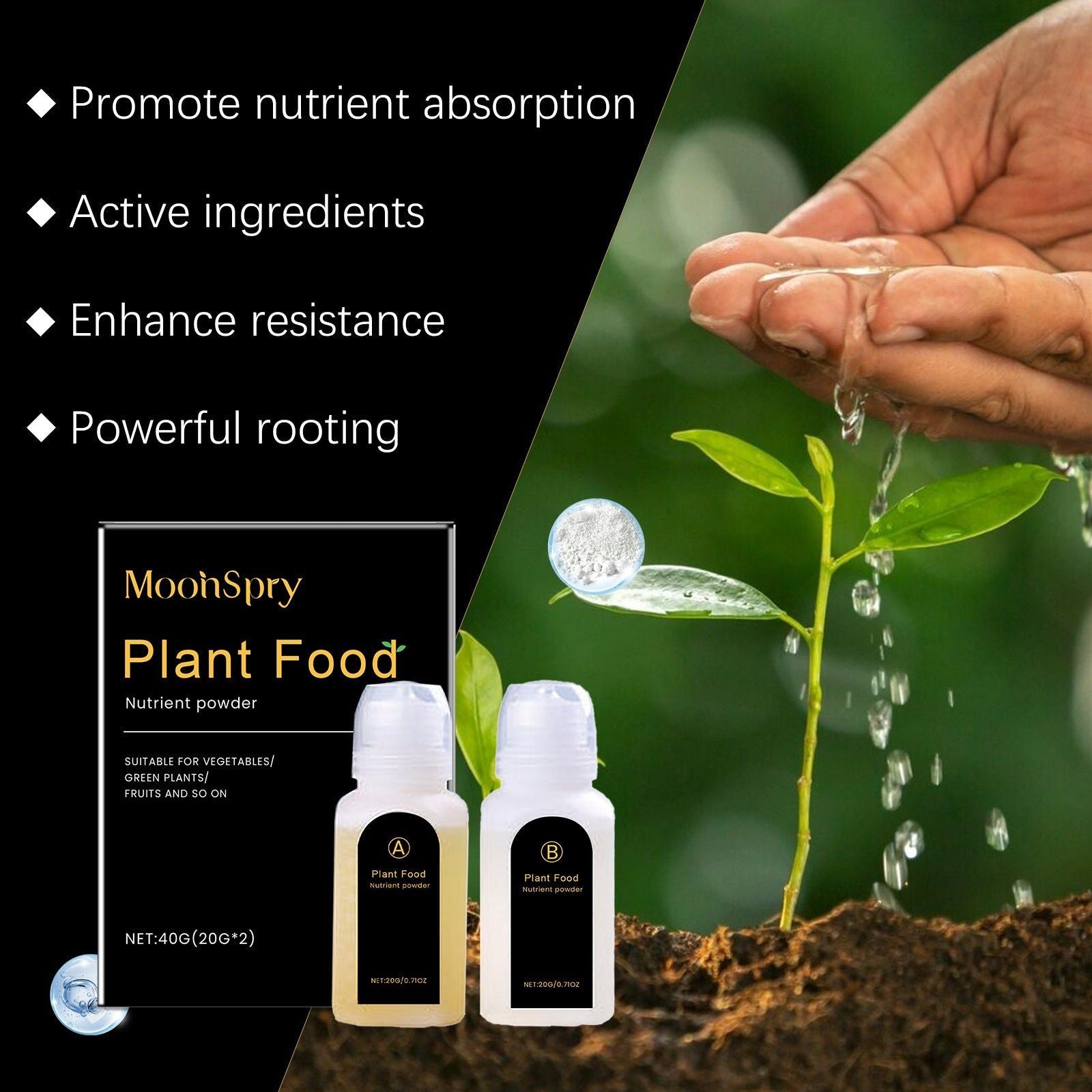 Boost Plant Growth with Soilless Culture AB Fertilizer, Universal Plant Food for Hydroponics and Soil ,1 set
