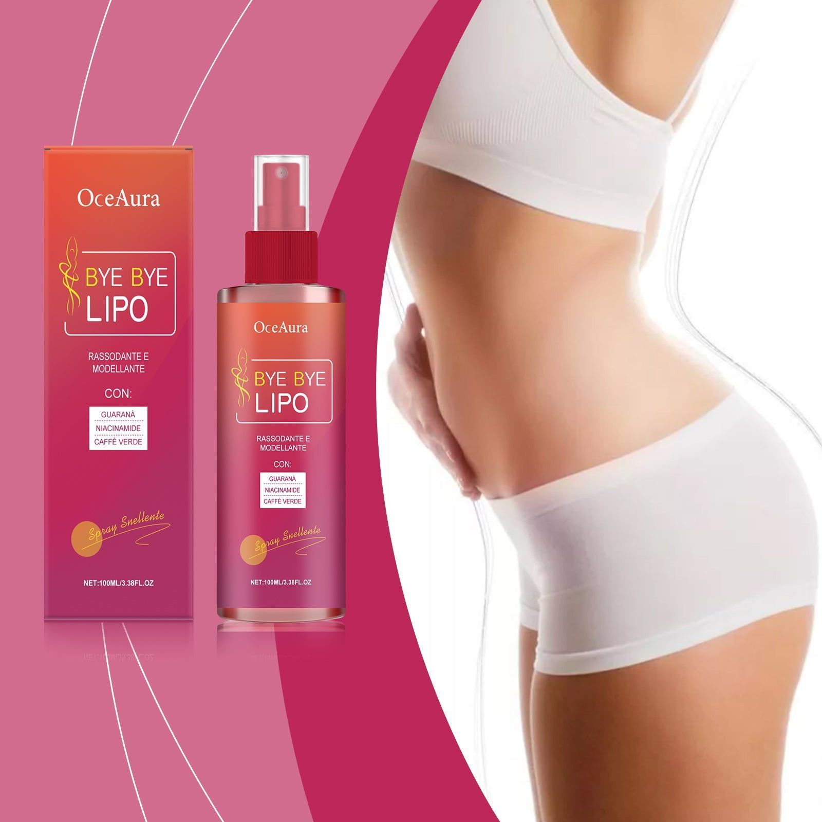 Body Skin Care Spray, Moisturizes, Lifts, Tightens, Fat Burn, Slimming, Daily Use ,100ml