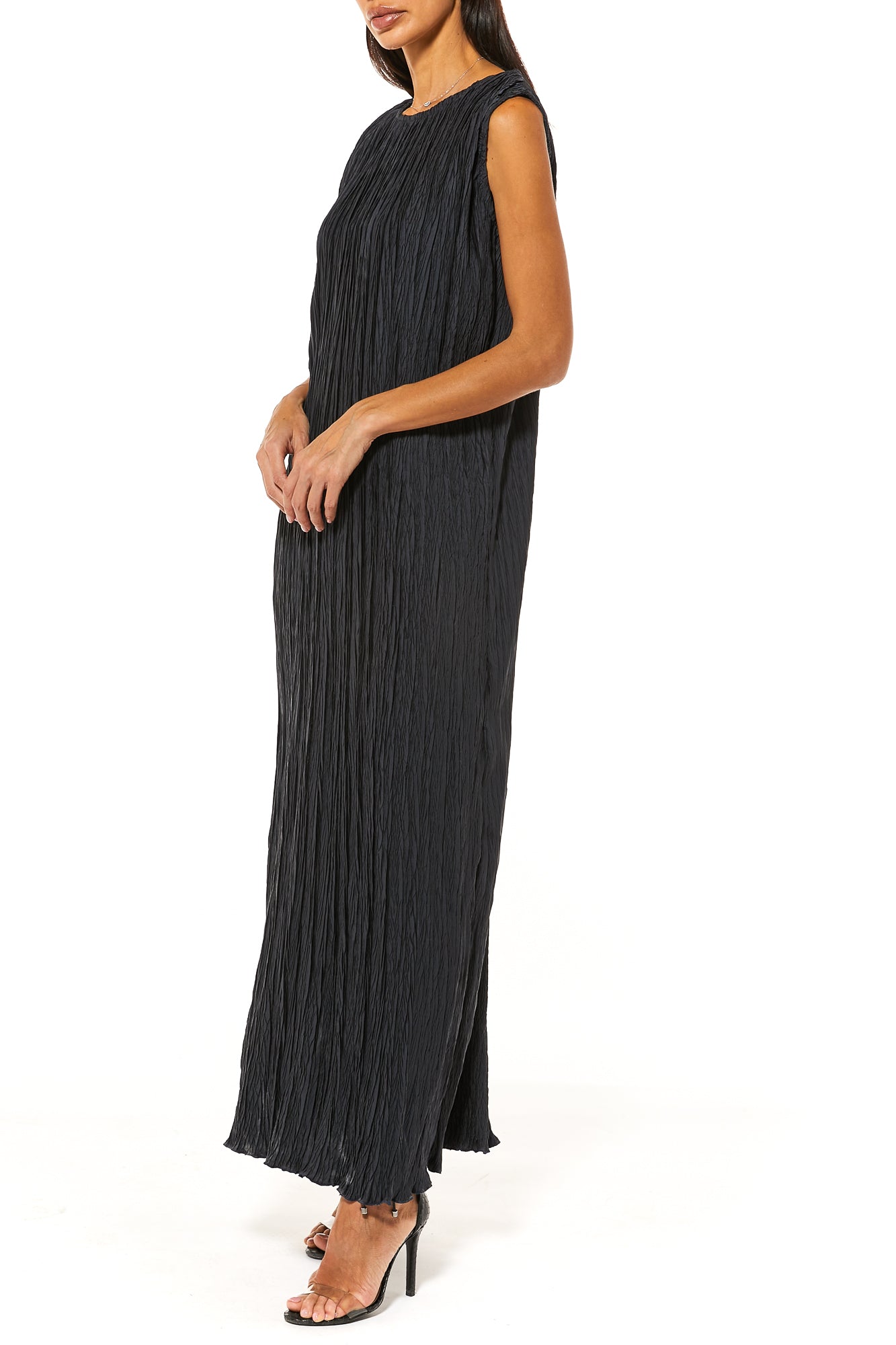 Black Harir Maqsood Crushed Design Under Dress