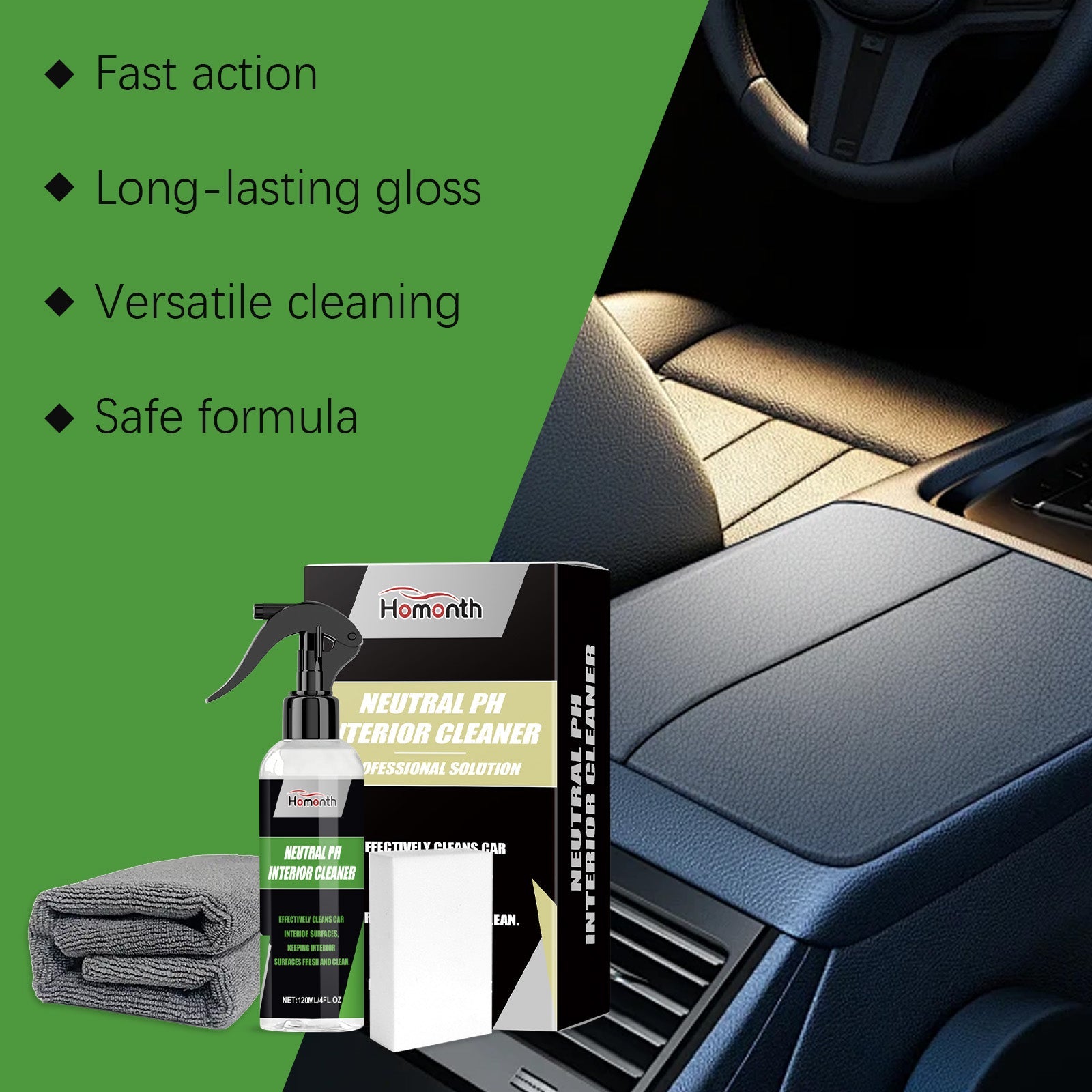 Car Interior Cleaning Set, Deep Cleaning and Protection for Dust-Proof, Stain-Proof, and Long-Lasting Shine ,1set