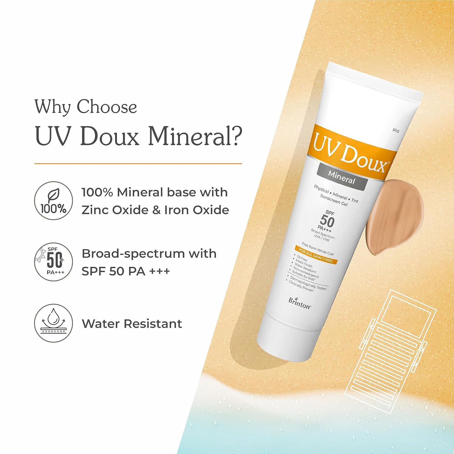 Brinton UV DOUX MINERAL SUNSCREEN GEL 50g