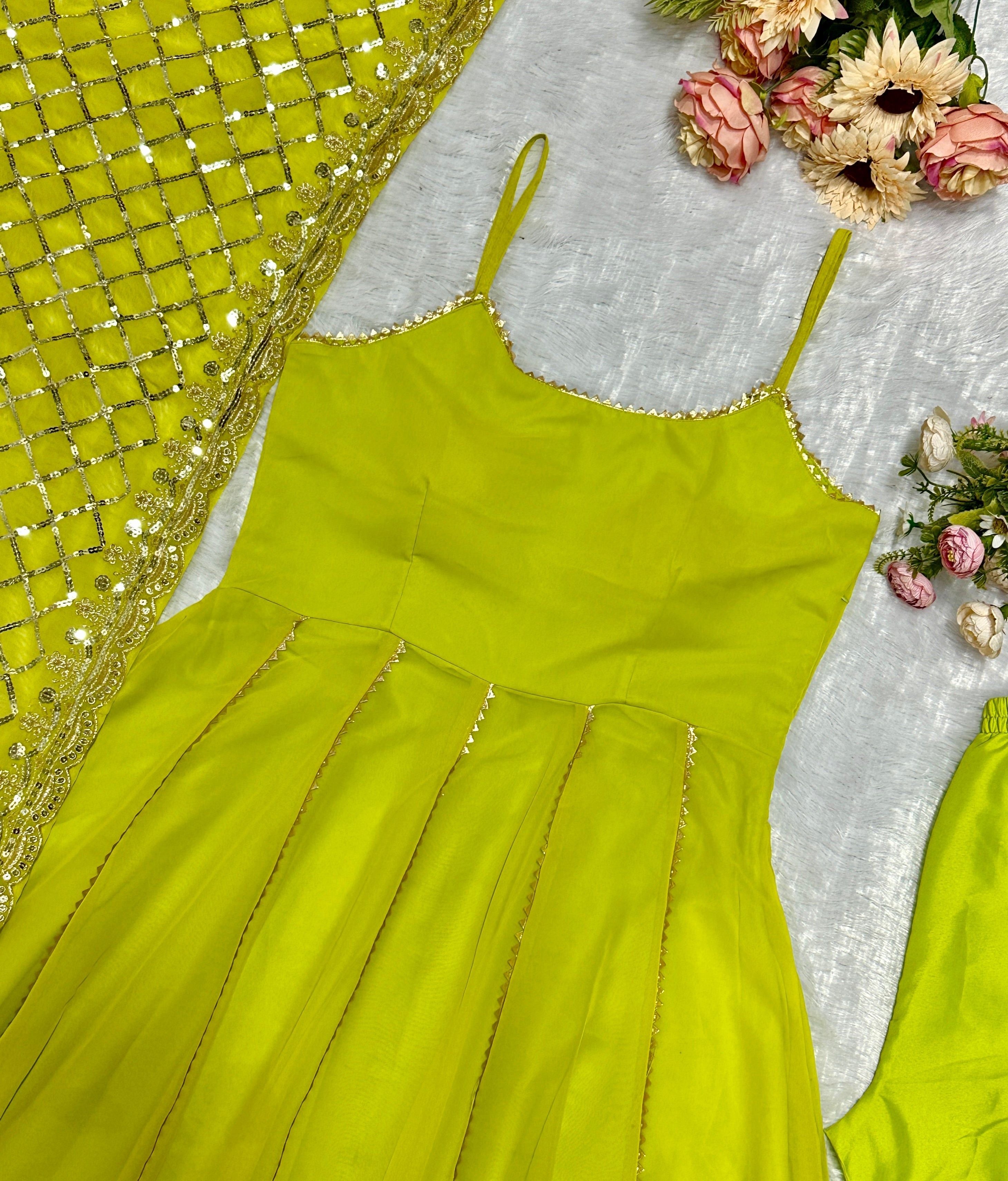 Fab Zone Party Wear Designer Gown Pent And Dupatta