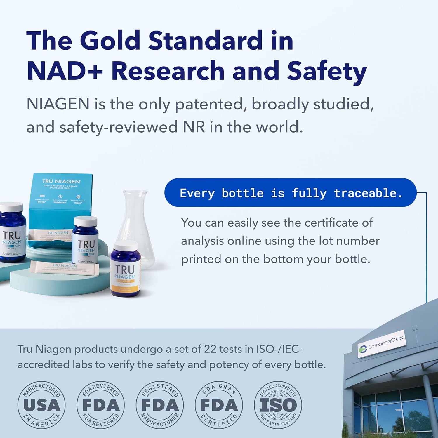 TruNiagen 90ct/300mg Multi Award Winning Patented NAD+ Boosting Supplement - More Efficient Than NMN - Nicotinamide Riboside for Cellular Energy Metabolism & Repair. Vitality, Muscle Health, Healthy Aging