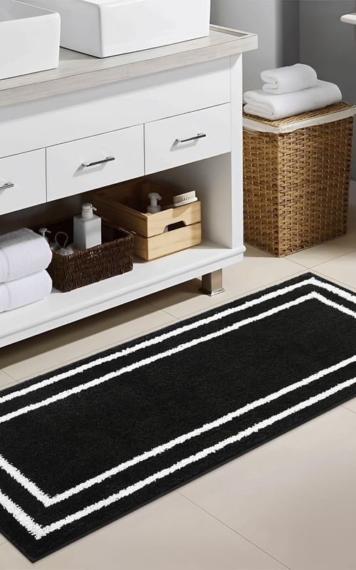 AIESY® Beautiful Runner Double Border Design Non-Slip Bath Mat