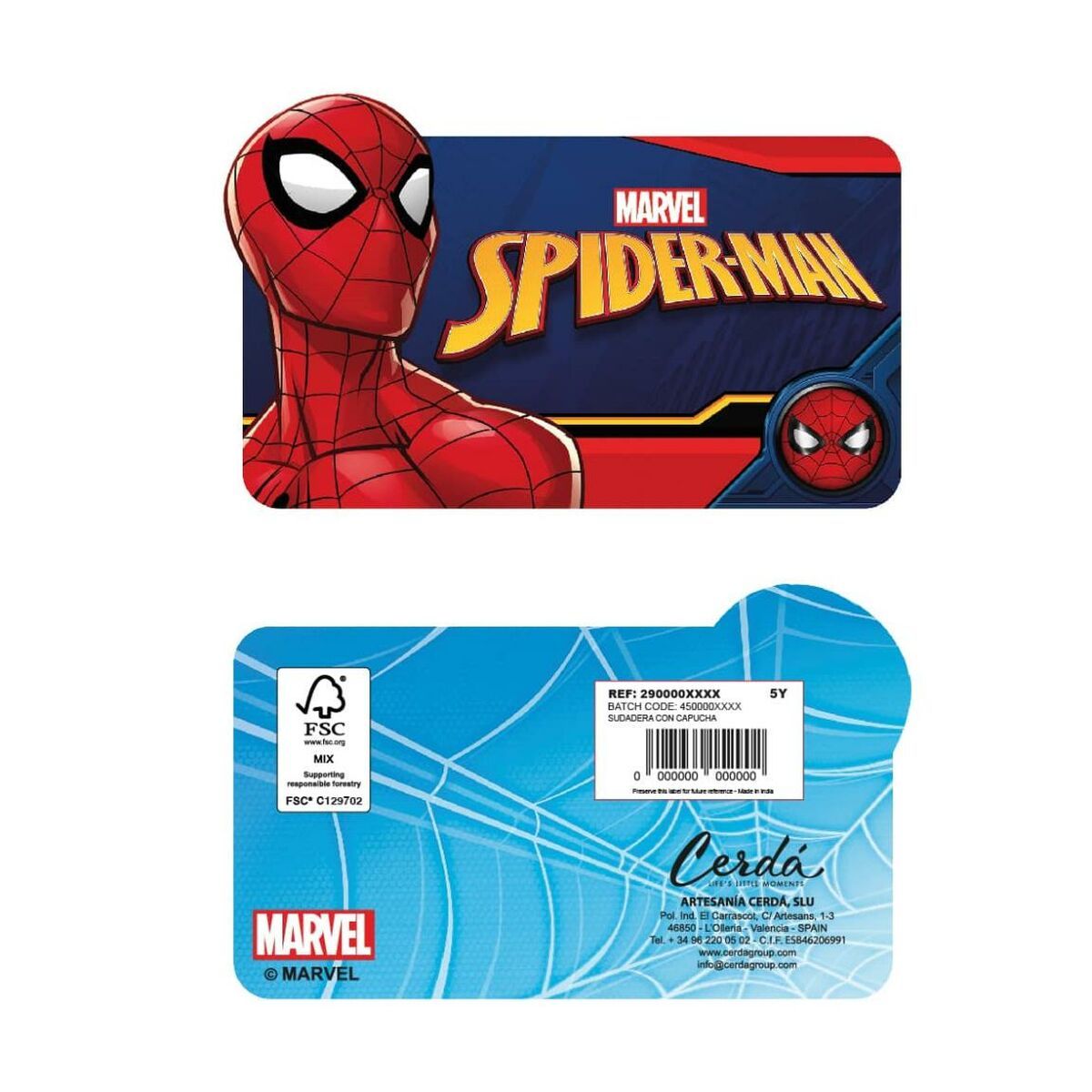 سترة بقلنسوة للأطفال من سلسلة سبايدرمان باللون الأزرق