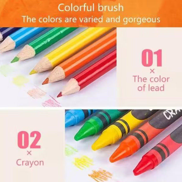 180 Pcs Wooden Box Coloring and Painting Set - Complete Art Kit for Kids & Adults