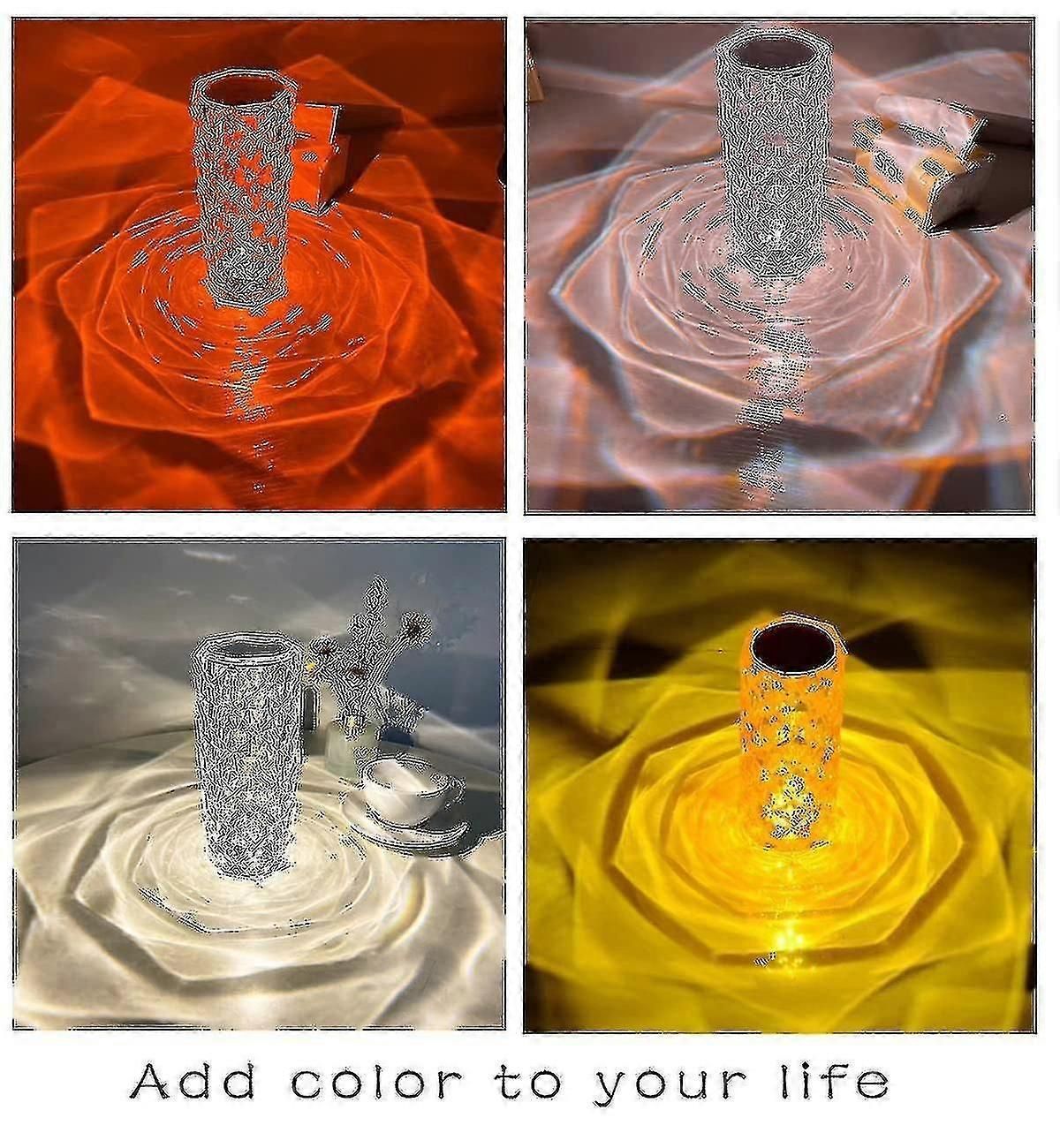 Crystal Diamond Table Lamp, 16 Colors Usb Charging Touch Lamp Bedside Night Light With Remote Control