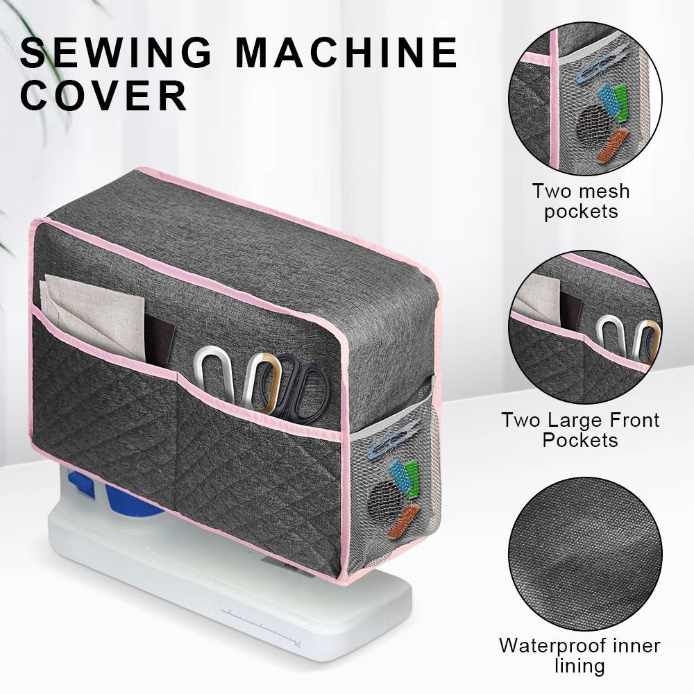 Sewing Machine Dust Cover with Storage Pockets Sewing Equipment Shell