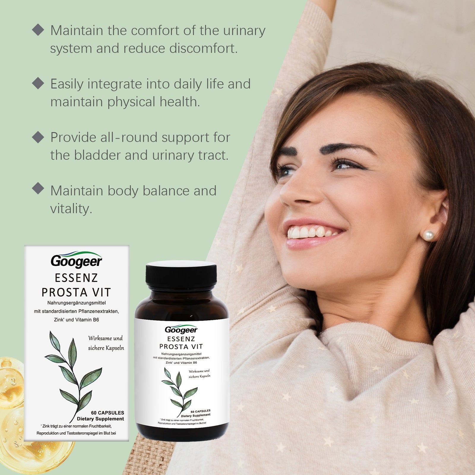 Prostate Bladder Health Capsules, Natural Body Care, Support Urinary Wellness ,60capsules