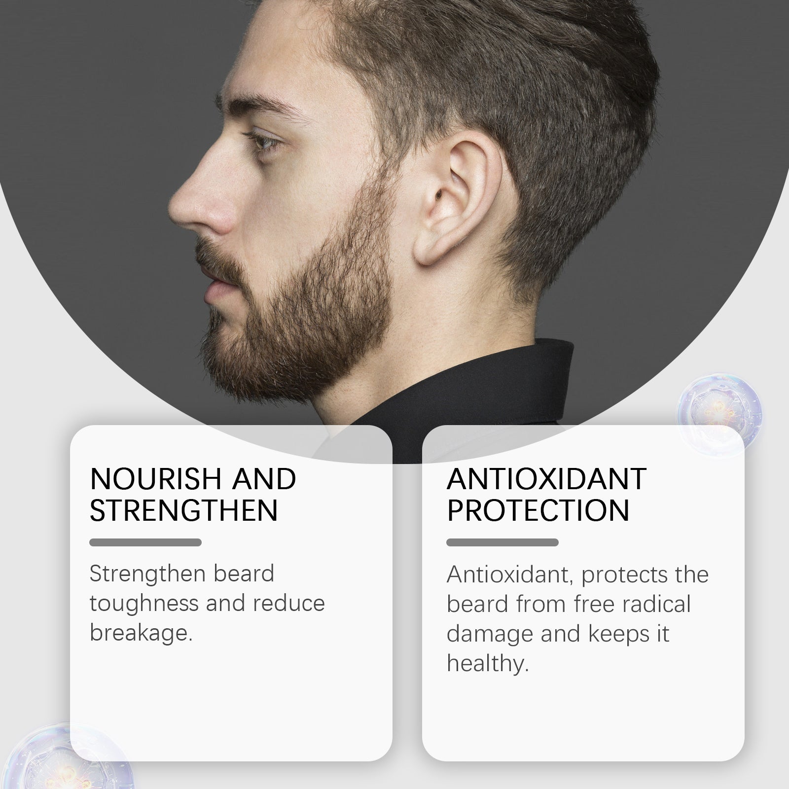 Fragrance-Free Beard Care Essential Oil, Nourishing Moisturizer for Soft, Healthy Beards ,30ml
