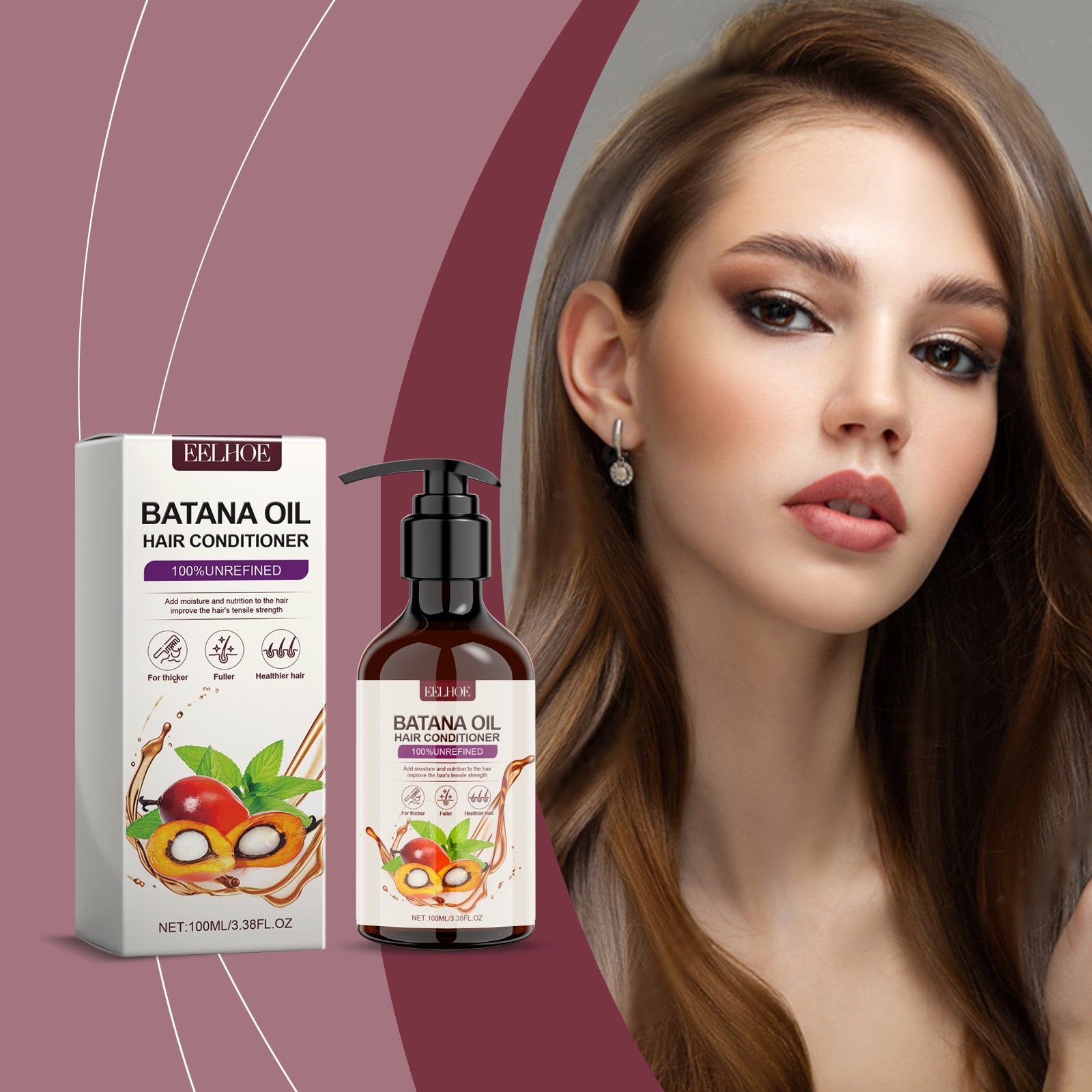 Batana Oil Conditioner, Strong and Full Hair, Nourishing Frizz Control, Volumizing Hair Care ,100ml
