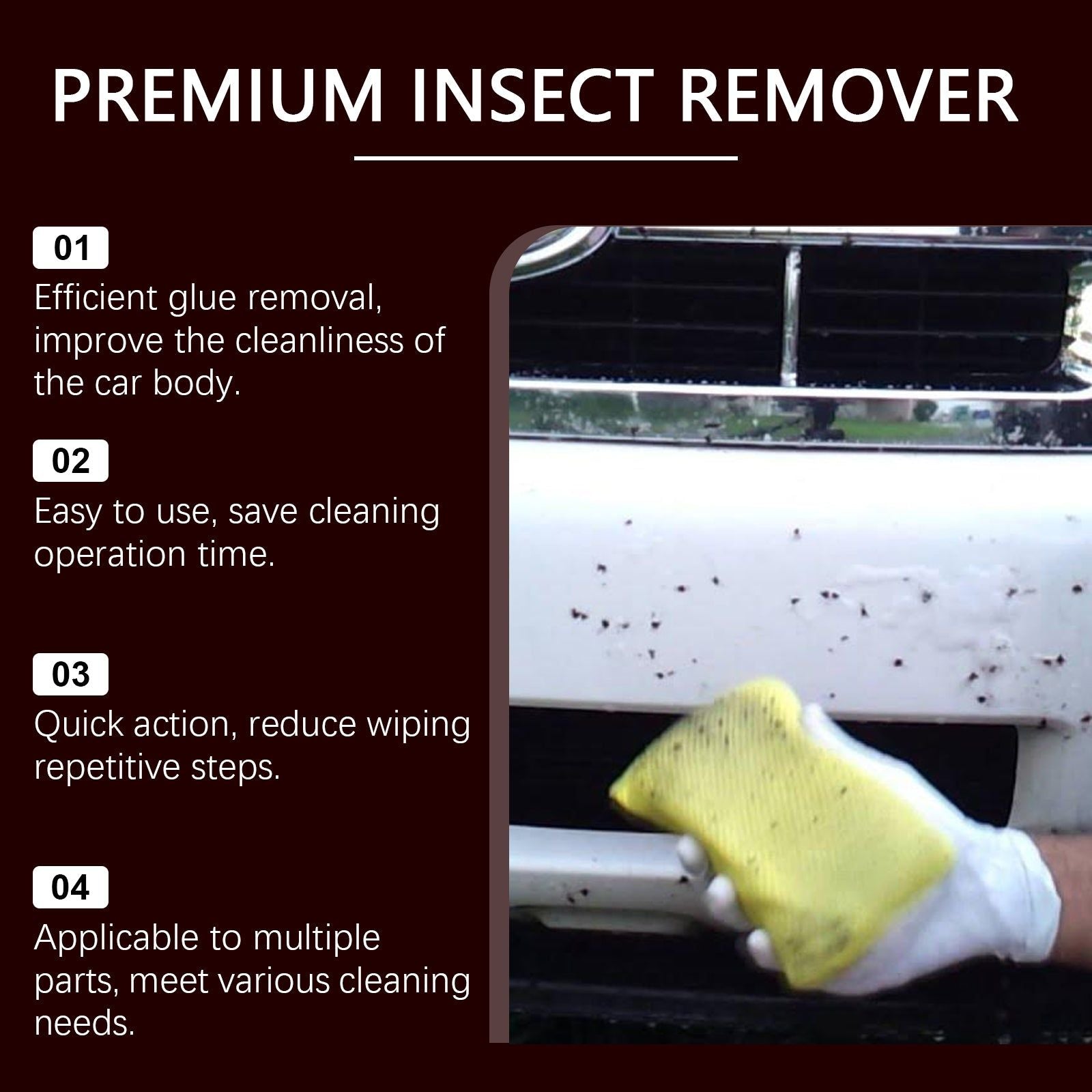 Car Cleaning Insect Stain Remover, Eco-Friendly, Easy Spray & Wipe Solution ,1set